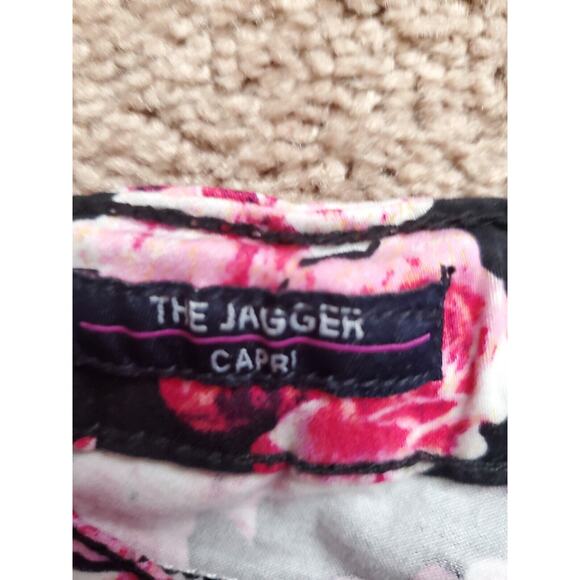 Vigoss Girls Youth Elastic Waistband Pink Floral 5 Pocket Capri Pants Size 10 - Picture 3 of 11